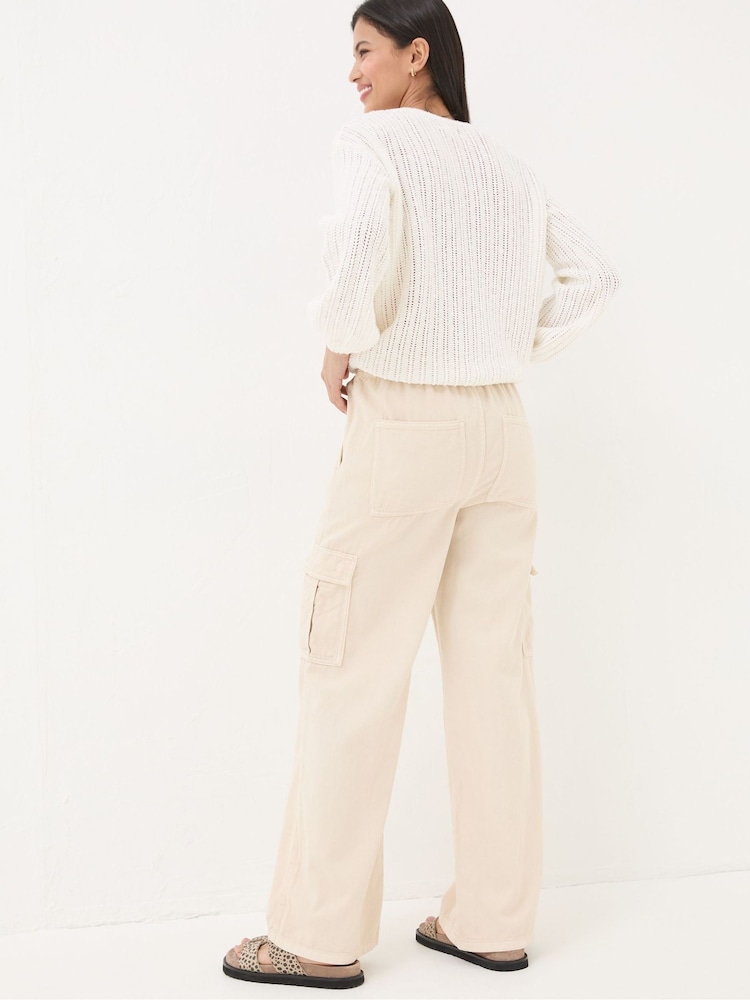 FatFace Carter Natural Cargo Wide Leg Jeans - Image 2 of 5