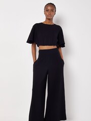 Apricot Black Tetra 100% Cotton Batwing Puff Top - Image 3 of 4