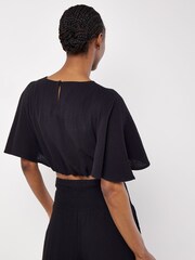 Apricot Black Tetra 100% Cotton Batwing Puff Top - Image 4 of 4