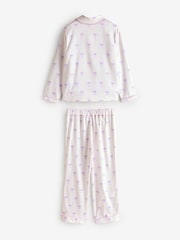 Weiß und Violett - Pyjama mit Knopfleiste (6–16 J.) - Bild 6 von 8