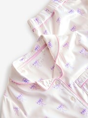 Weiß und Violett - Pyjama mit Knopfleiste (6–16 J.) - Bild 7 von 8