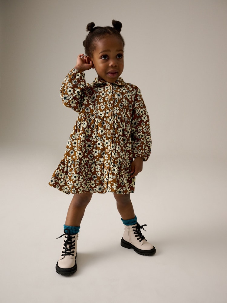 Orange Tiered 100% Cotton Shirt Dress (3mths-8yrs) - Image 1 of 7