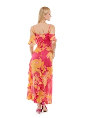 Guess Pink And Orange Floral Print Maxi Dress - Image 2 of 2