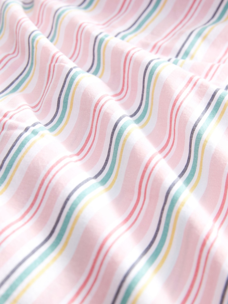 Pink Poplin 100% Cotton Stripe Long Sleeve Shirt - Image 10 of 10
