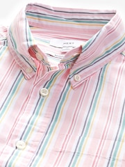 Pink Poplin 100% Cotton Stripe Long Sleeve Shirt - Image 9 of 10