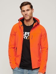 Superdry Orange Hooded Soft Shell Trekker Jacket - Image 1 of 7
