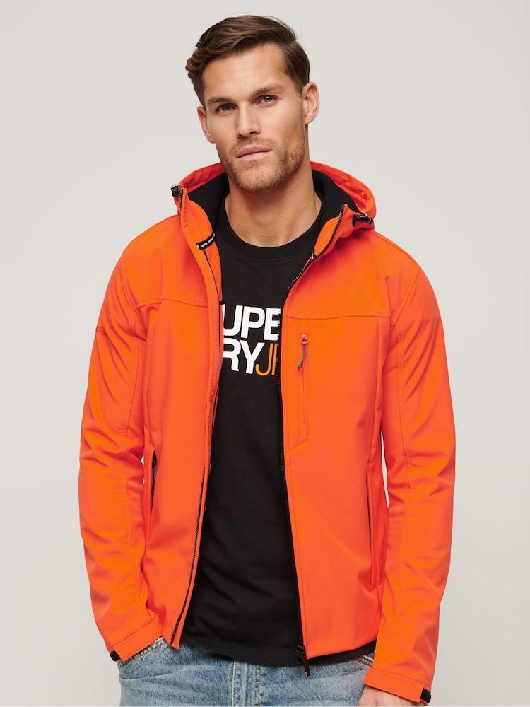 Superdry Orange Hooded Soft Shell Trekker Jacket - Image 1 of 7