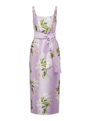 Gina Bacconi Purple Shawna Floral Tie Waist Maxi Dress - Image 6 of 6