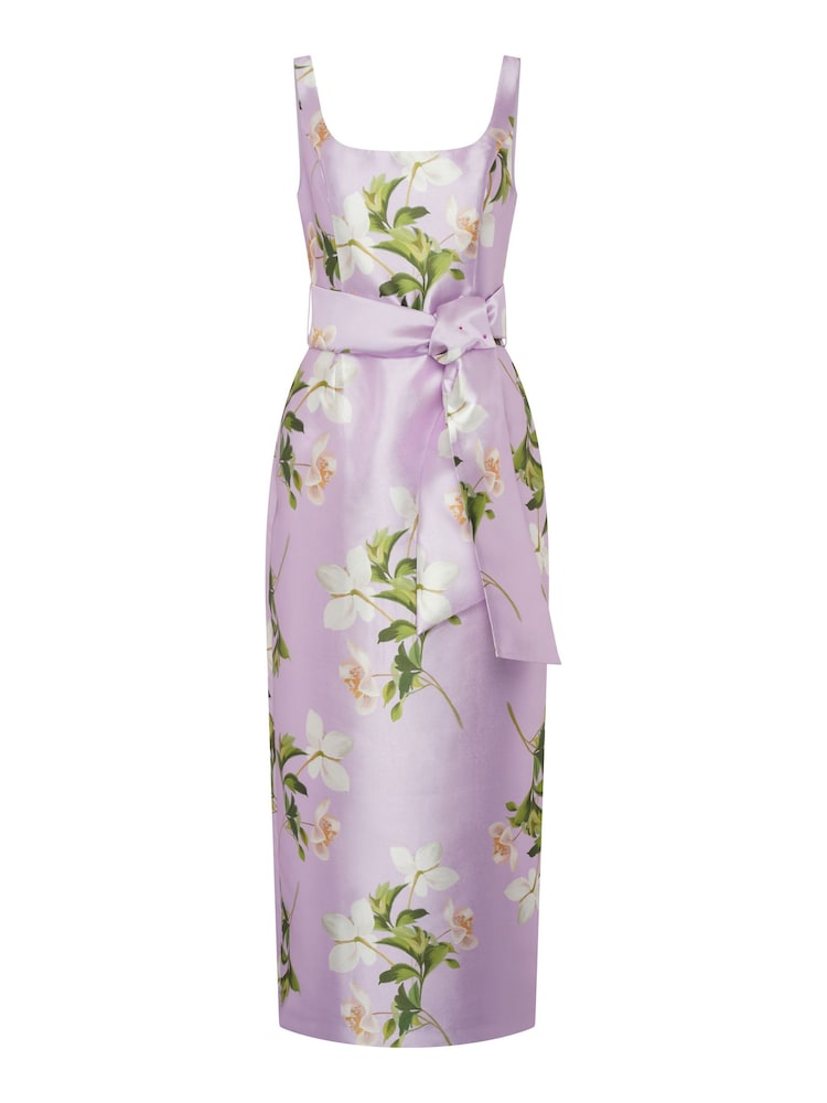 Gina Bacconi Purple Shawna Floral Tie Waist Maxi Dress - Image 6 of 6 Gina Bacconi Purple Shawna Floral Tie Waist Maxi Dress - Image 6 of 6