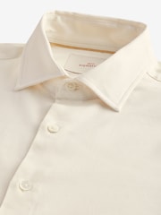 White Regular Fit Signature Linen Blend Short Sleeve Shirt - Image 9 of 9