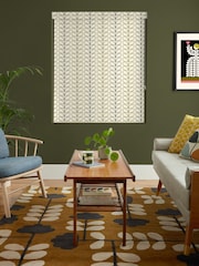 Orla Kiely Black and Olive Green Linear Stem Made to Measure Roller Blinds - Image 2 of 6