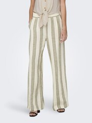 JDY White Petite Wide Leg Linen Mix Co-Ord Trousers - Image 1 of 5