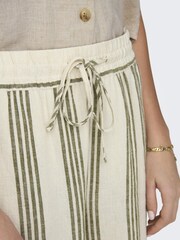 JDY White Petite Wide Leg Linen Mix Co-Ord Trousers - Image 3 of 5