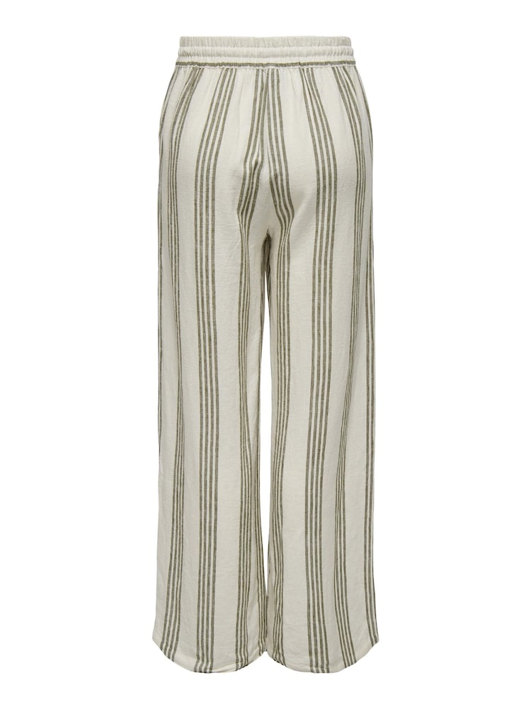 JDY White Petite Wide Leg Linen Mix Co-Ord Trousers - Image 5 of 5