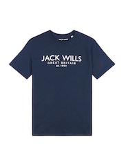Jack Wills Navy Boys Regular Fit Carnaby 100% Cotton T-Shirt - Image 5 of 7