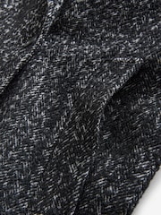 Black EDIT Wool Rich Herringbone Epsom Overcoat - Image 10 of 11