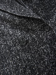 Black EDIT Wool Rich Herringbone Epsom Overcoat - Image 11 of 11