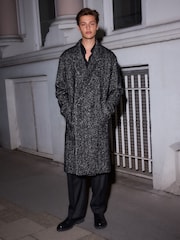 Black EDIT Wool Rich Herringbone Epsom Overcoat - Image 2 of 11