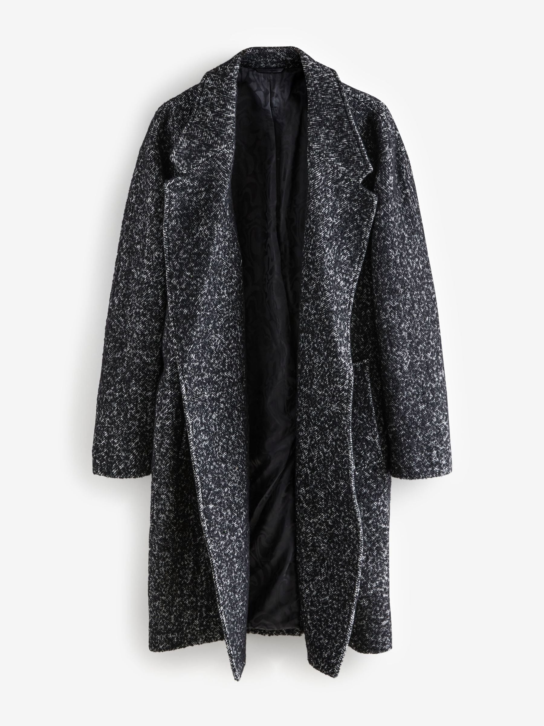 Buy Black EDIT Wool Rich Herringbone Epsom Overcoat from the Next UK online  shop