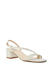 Dune London White Low Block Heel Maryanne Sandals - Image 3 of 4