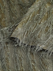 Green Sparkle Fringe Long Sleeve Tie Back Blouse - Image 8 of 9