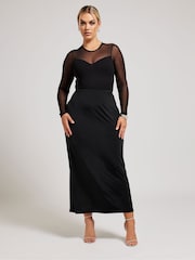 Yours Curve Black YOURS LONDON Curve Forest Green Slinky Maxi Skirt - Image 3 of 5