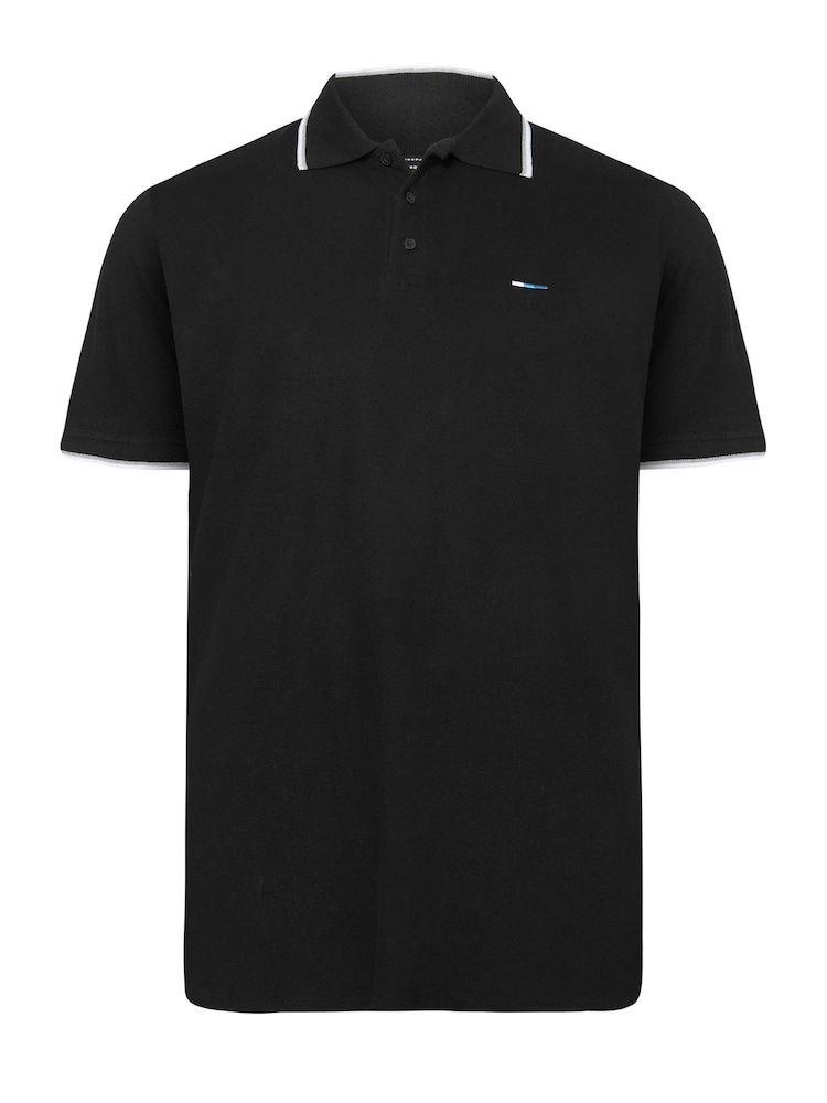 BadRhino Big & Tall Black/Red/Blue 100% Cotton Tipping Polo Shirts 3 Pack - Image 2 of 4
