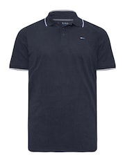 BadRhino Big & Tall Black/Red/Blue 100% Cotton Tipping Polo Shirts 3 Pack - Image 4 of 4