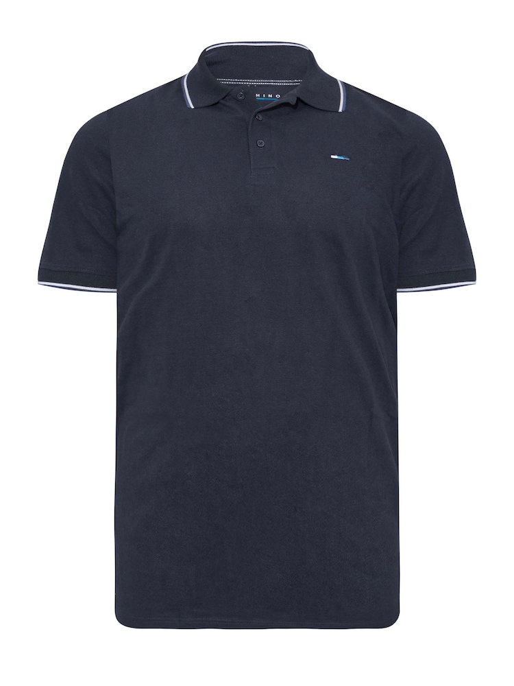 BadRhino Big & Tall Black/Red/Blue 100% Cotton Tipping Polo Shirts 3 Pack - Image 4 of 4
