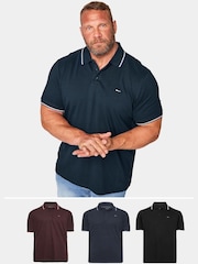 Badrhino Big & Tall 100% algodão Tipping Polo Shirts 3 Pacote - Imagem 5 de 5