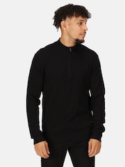 Regatta Black 100% Cotton Keaton Quarter Zip Jumper - Image 1 of 3