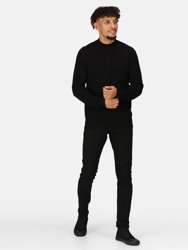 Regatta Black 100% Cotton Keaton Quarter Zip Jumper - Image 3 of 3