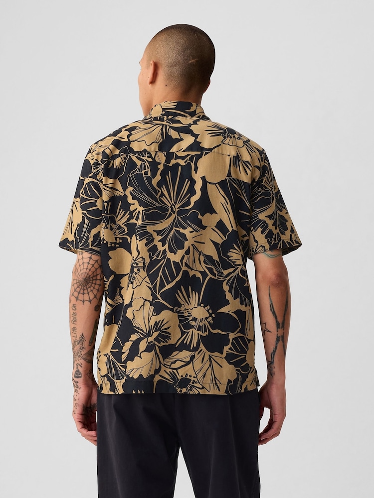 Gap Black Linen-Cotton Short Sleeve Shirt - Image 2 of 5