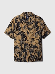 Gap Black Linen-Cotton Short Sleeve Shirt - Image 4 of 5