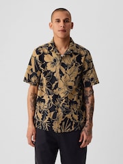 Gap Black Linen-Cotton Short Sleeve Shirt - Image 5 of 5