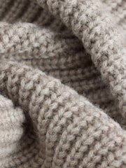 Ecru White Polo Neck Regular Fit Rib Texture Jumper with Wool - Image 8 of 8
