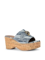 Kurt Geiger London Denim Kensington Mule Sandals - Image 3 of 5