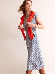 Boden Blue Petite Joanna Cap Sleeve Wrap Dress - Image 1 of 5
