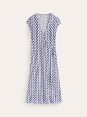 Boden Blue Petite Joanna Cap Sleeve Wrap Dress - Image 5 of 5