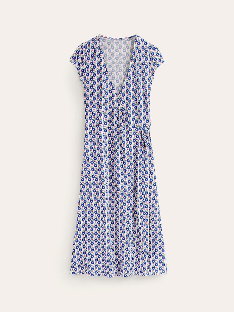 Boden Blue Petite Joanna Cap Sleeve Wrap Dress - Image 5 of 5 Boden Blue Petite Joanna Cap Sleeve Wrap Dress - Image 5 of 5