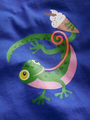 Boden Blue Ice Cream Gecko Chest Logo T-Shirt - Image 3 of 3