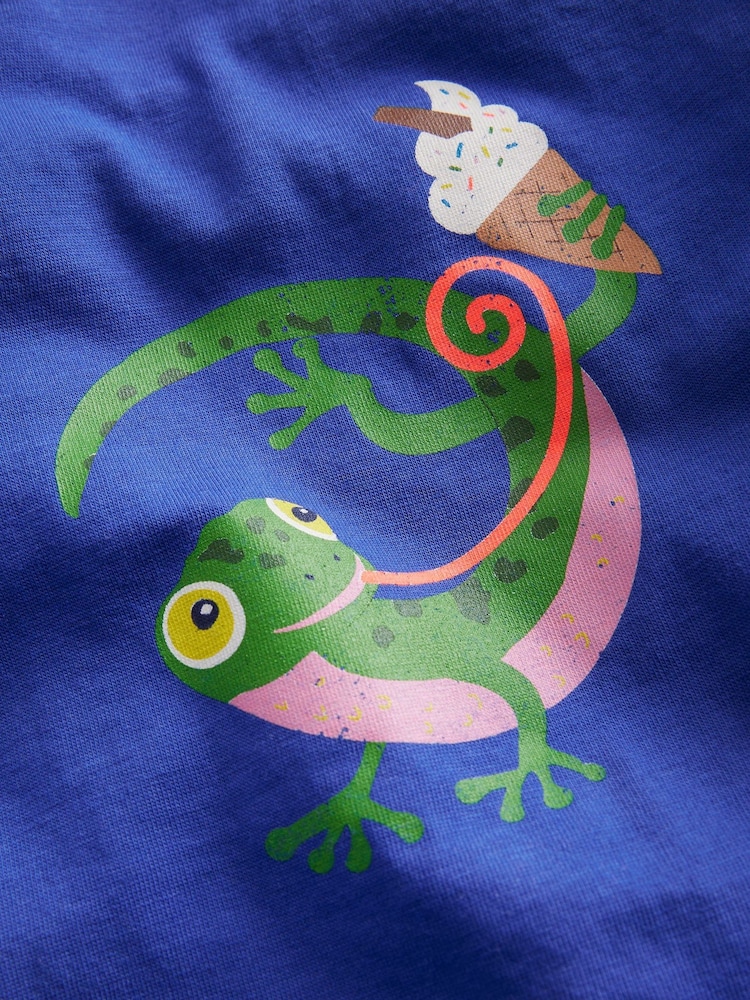 Boden Blue Ice Cream Gecko Chest Logo T-Shirt - Image 3 of 3