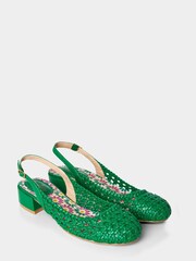 Joe Browns Green Chic Woven Slingback Shoes - Image 3 of 4