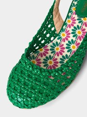 Joe Browns Green Chic Woven Slingback Shoes - Image 4 of 4