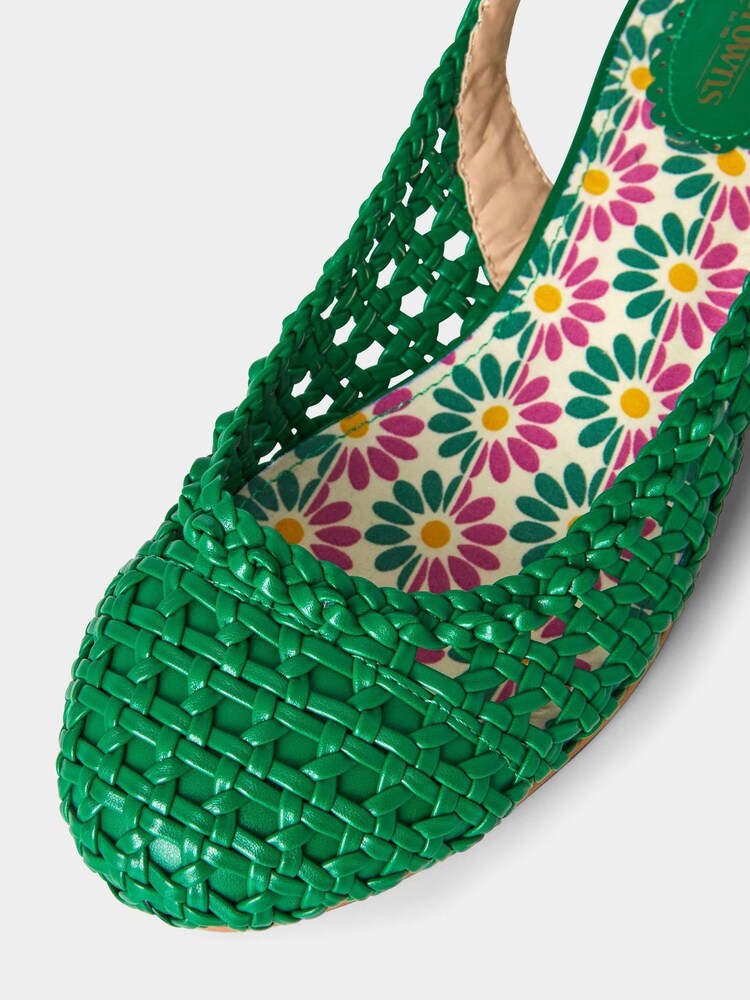 Joe Browns Green Chic Woven Slingback Shoes - Image 4 of 4