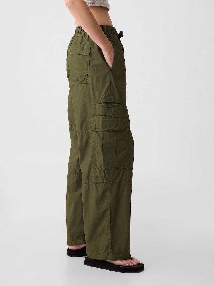 Gap Green Cotton Mid Rise Cargo Parachute Trousers - Image 5 of 5 Gap Green Cotton Mid Rise Cargo Parachute Trousers - Image 5 of 5
