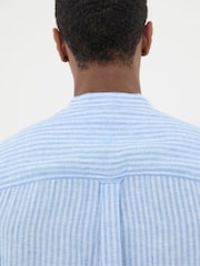 FatFace Blue Popover Stripe Linen Shirt - Image 3 of 5