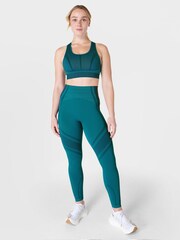 Sweaty Betty Reef Teal Navy Blue Silhouette Sculpt Seamless Workout Leggings - Image 3 of 7