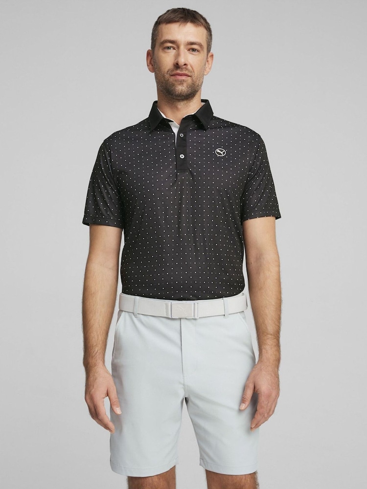 Puma Black Pure Geo Golf Mens Polo Shirt - Image 1 of 6