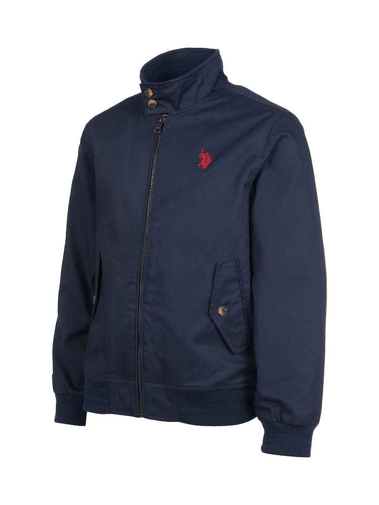 U.S. Polo Assn. Blue Boys 100% Cotton Twill Harrington Jacket - Image 7 of 8